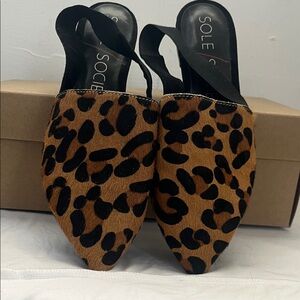 Sole Society Women's Animal Print Slingback Flats